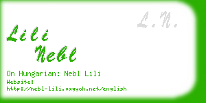 lili nebl business card